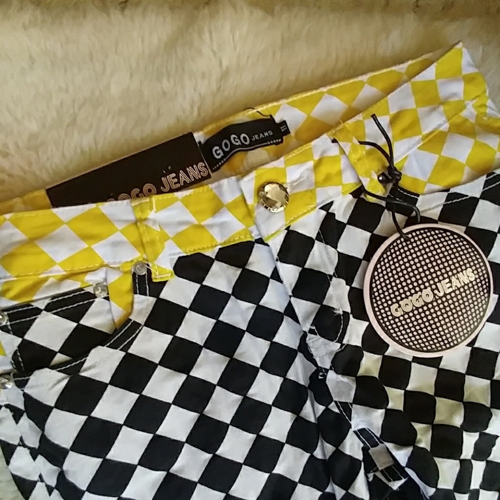 NWT Retro Jeans 60's 5 Pocket Skinny Checks